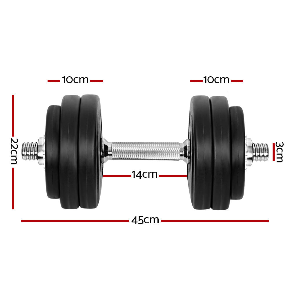 30kg Dumbbells Dumbbell Set Weight Plates Home Gym Fitness Exercise-1