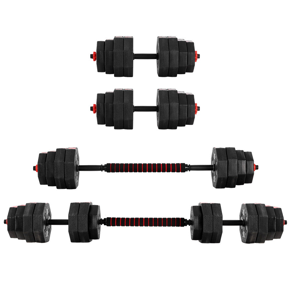 40KG 2-in-1 Dumbbell Barbell Set Adjustable Dumbbells Weights Home Gym Fitness-2