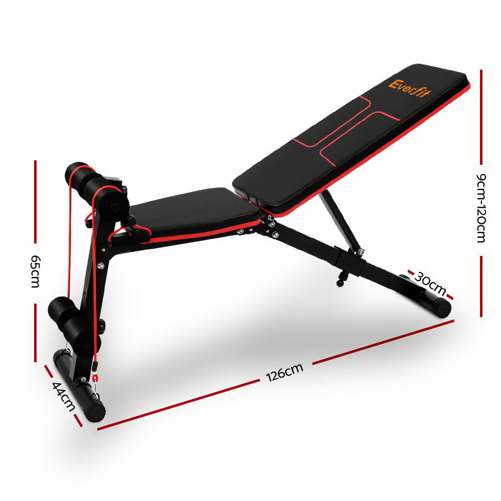 Everfit Adjustable FID Weight Bench Fitness Flat Incline Gym Home Steel Frame-1