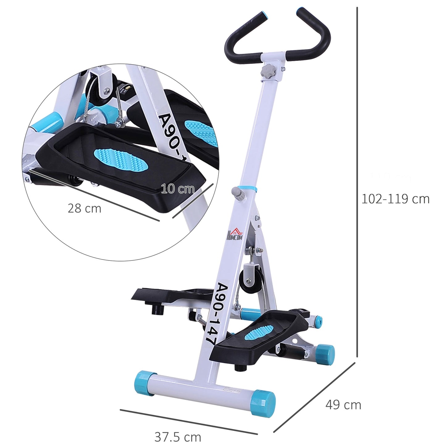 Stepper w/Handle Hand Grip Workout Fitness Machine For Fitness Aerobic Exercise Home Gym-2