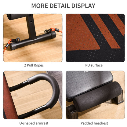 Multifunctional Sit Up Bench Adjustable Utility Board Ab Exercise Workout Fitness with Headrest for Home, Office and Gym, Black-3