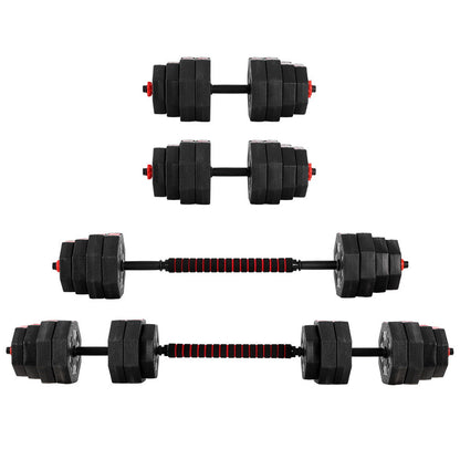 40KG 2-in-1 Dumbbell Barbell Set Adjustable Dumbbells Weights Home Gym Fitness-2