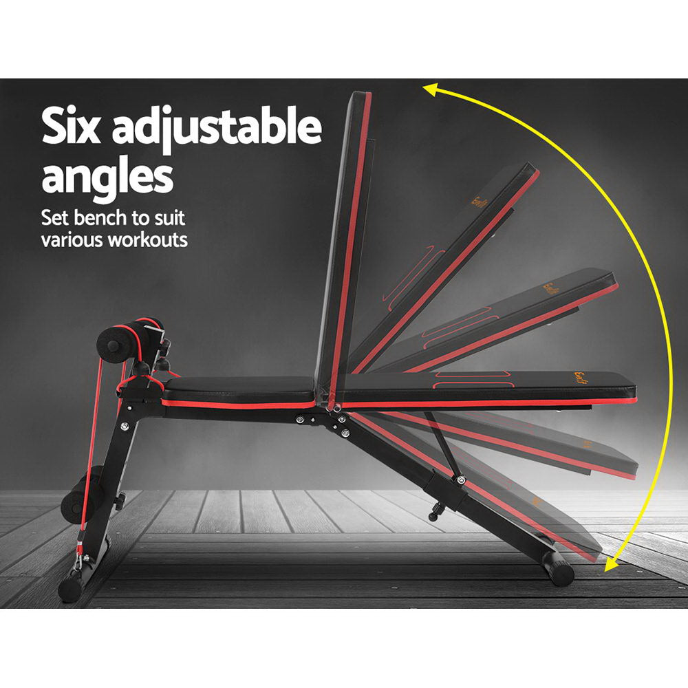 Everfit Adjustable FID Weight Bench Fitness Flat Incline Gym Home Steel Frame-3