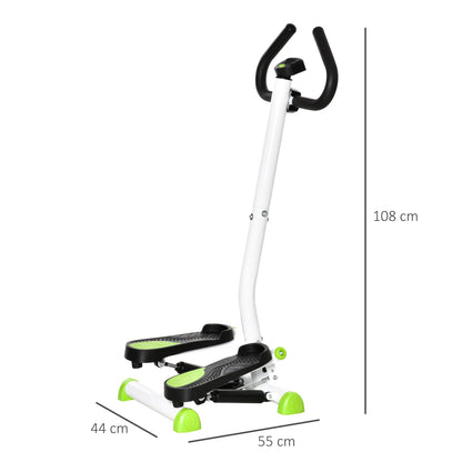 Adjustable Stepper Aerobic Ab Exercise Fitness Workout Machine with LCD Screen & Handlebars, White-2