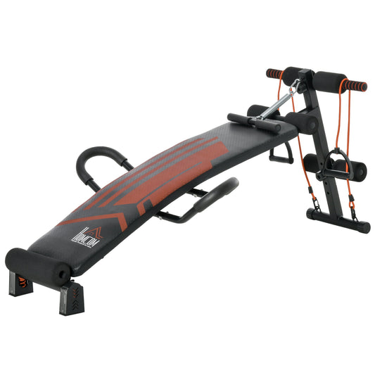 Multifunctional Sit Up Bench Adjustable Utility Board Ab Exercise Workout Fitness with Headrest for Home, Office and Gym, Black-0