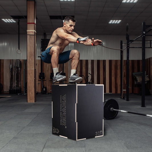 VEVOR 3 in 1 Plyometric Jump Box, 30/24/20 Inch Wooden Plyo Box, Platform & Jumping Agility Box, Anti-Slip Fitness Exercise Step Up Box for Home Gym Training, Conditioning Strength Training, Black-6